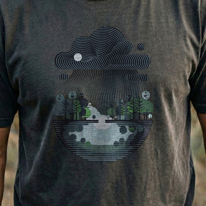Rainy Day Reflection Cotton T-Shirt
