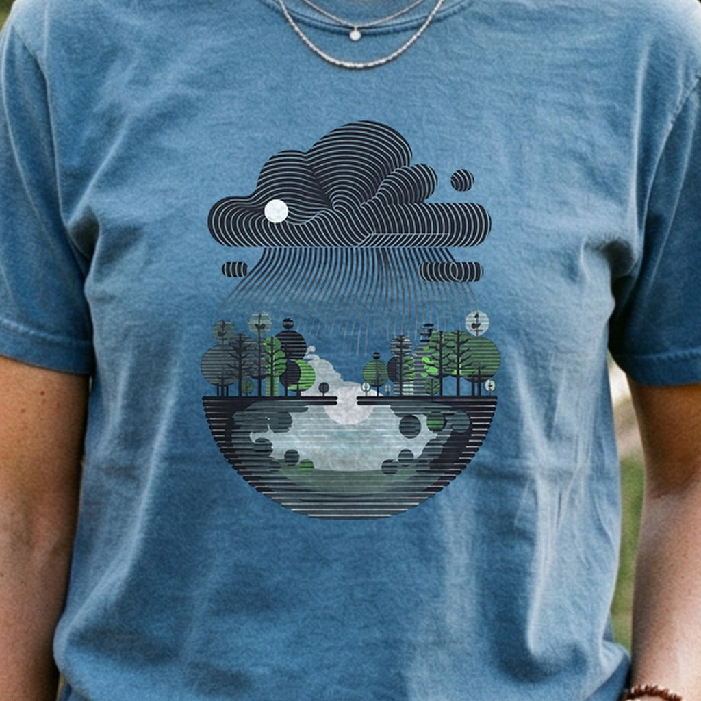 Rainy Day Reflection Cotton T-Shirt