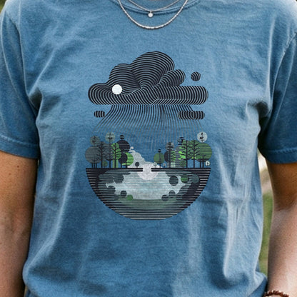 Rainy Day Reflection Cotton T-Shirt