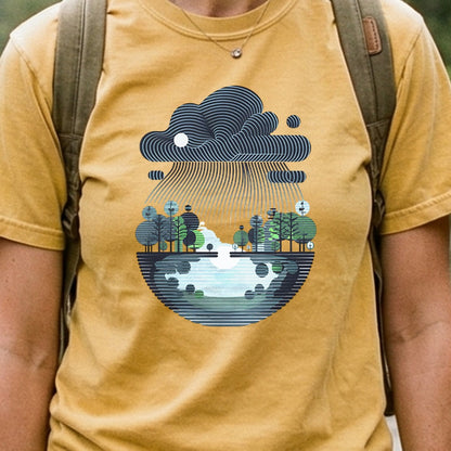 Rainy Day Reflection Cotton T-Shirt
