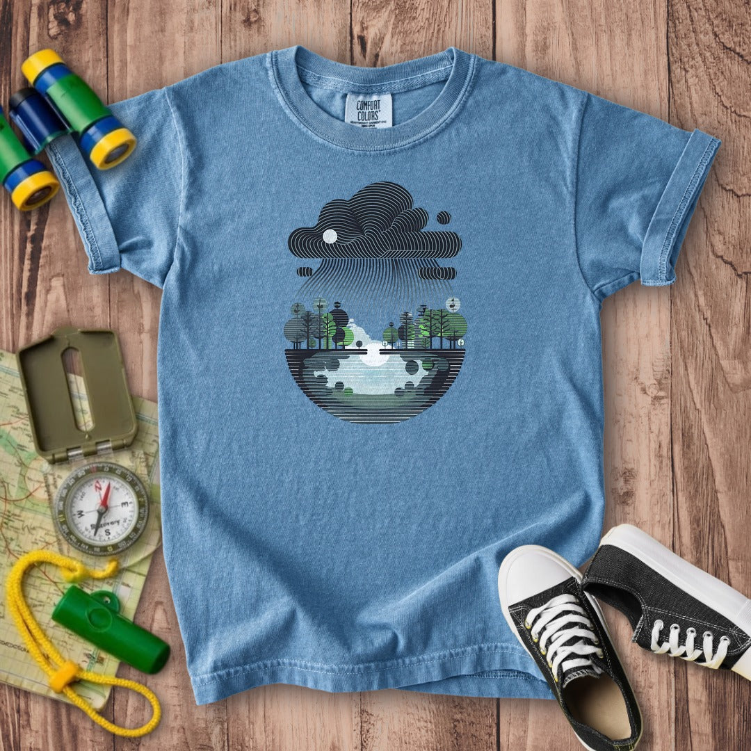 Rainy Day Reflection Kids Cotton T-Shirt