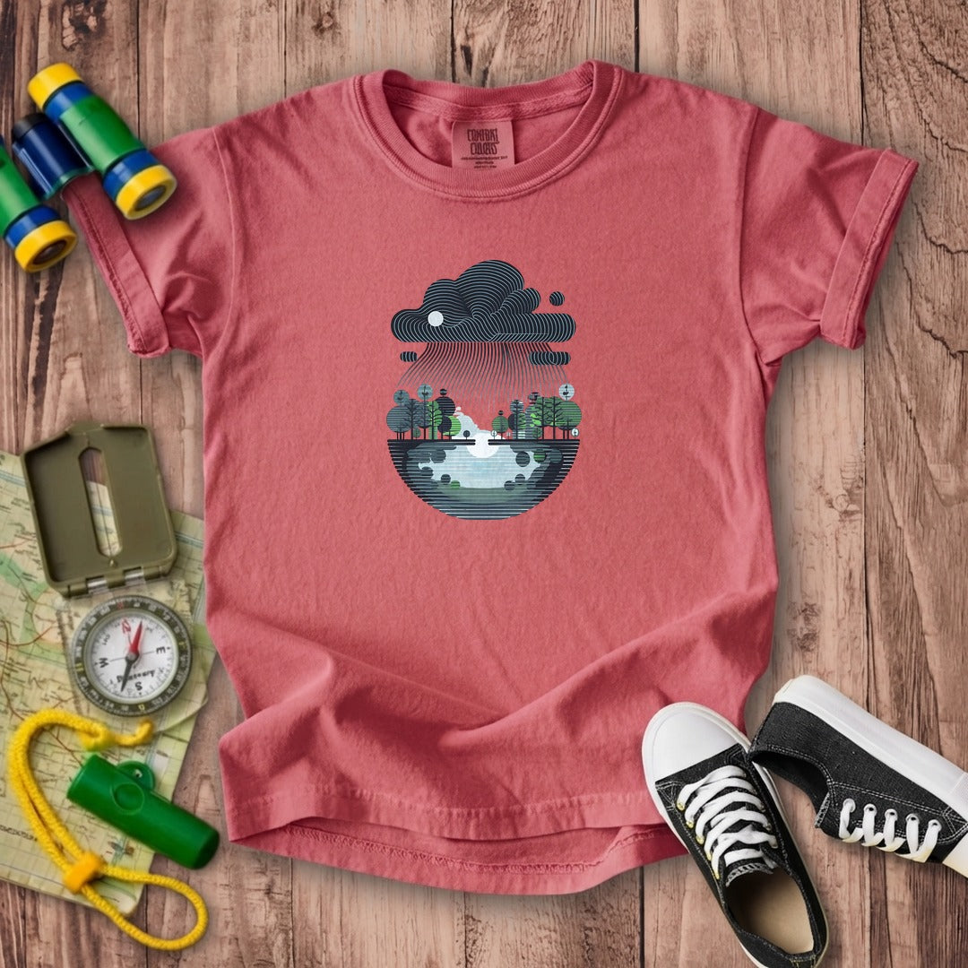 Rainy Day Reflection Kids Cotton T-Shirt