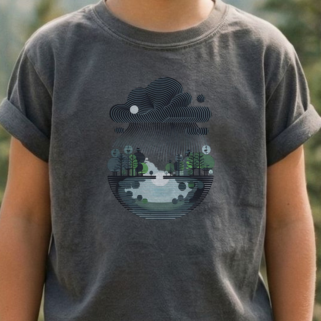 Rainy Day Reflection Kids Cotton T-Shirt