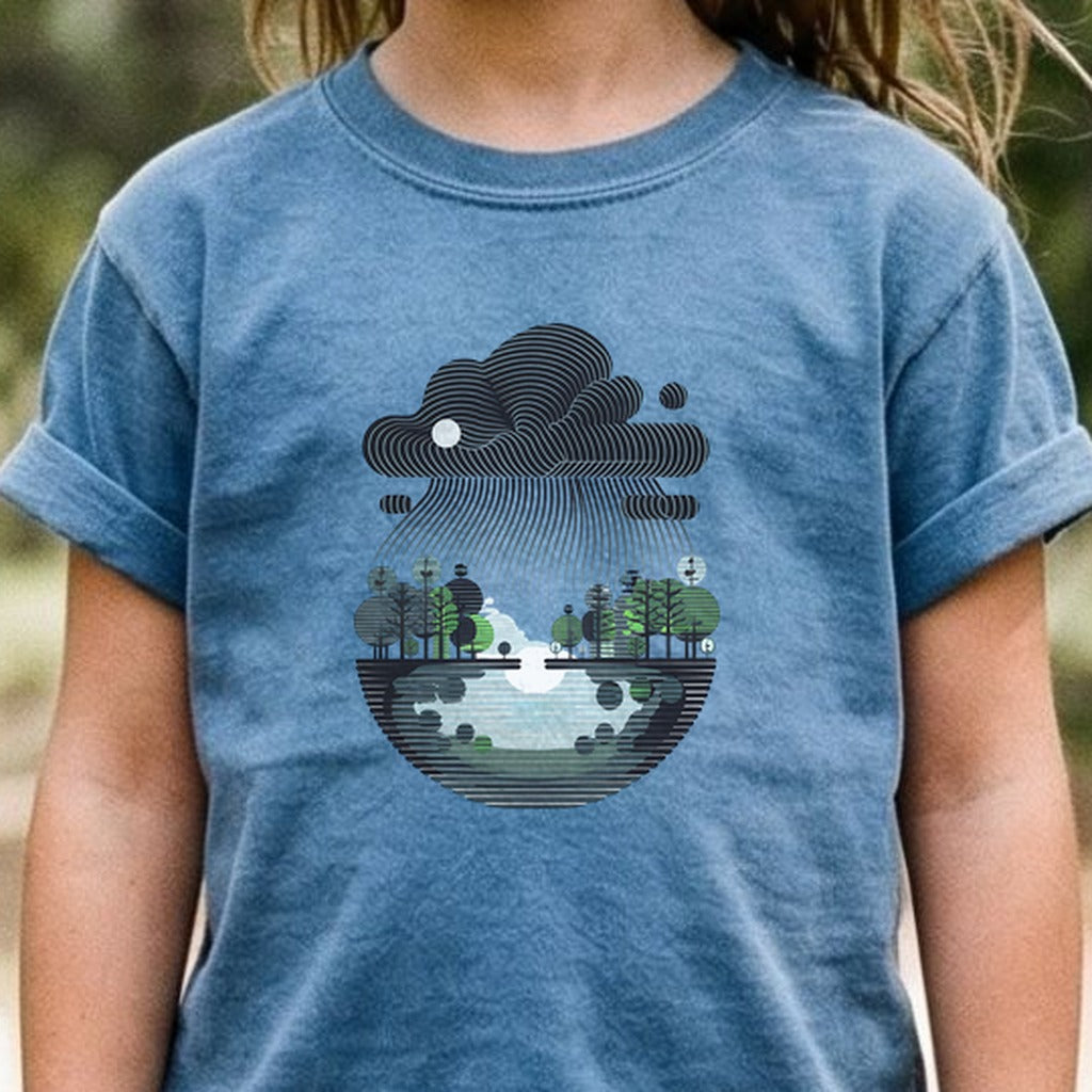 Rainy Day Reflection Kids Cotton T-Shirt