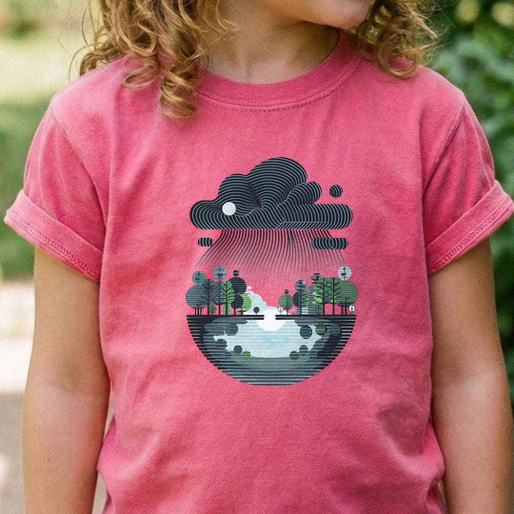Rainy Day Reflection Kids Cotton T-Shirt