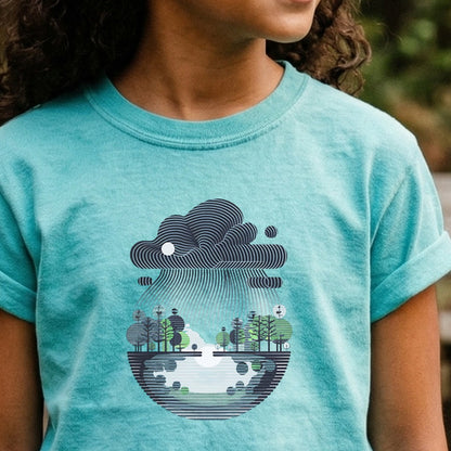 Rainy Day Reflection Kids Cotton T-Shirt