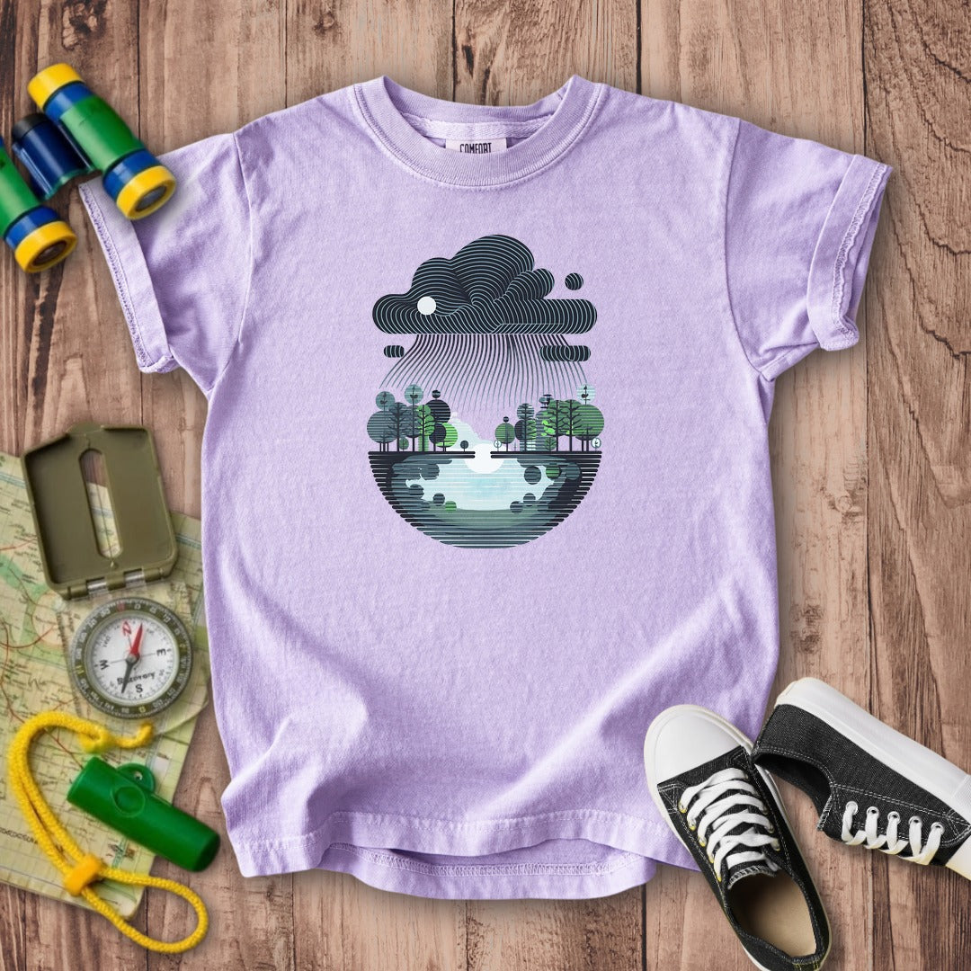 Rainy Day Reflection Kids Cotton T-Shirt