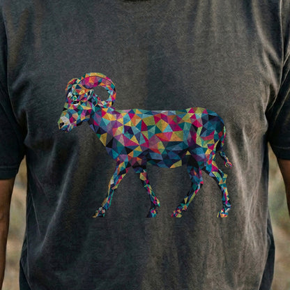 Ram Mosaic Cotton T-Shirt