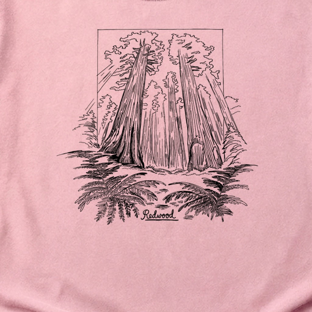 Redwood Line Drawing Cotton T-Shirt
