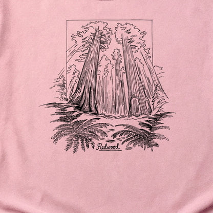Redwood Line Drawing Cotton T-Shirt