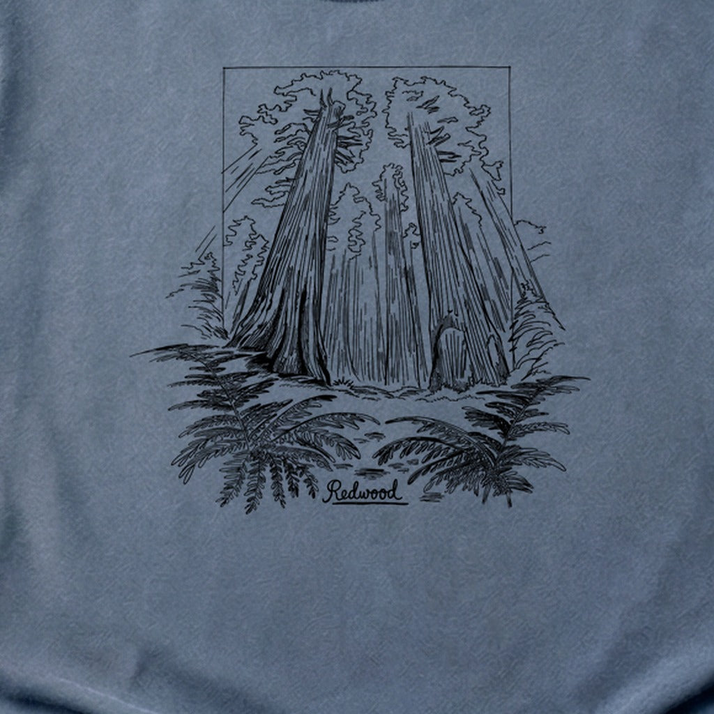 Redwood Line Drawing Cotton T-Shirt