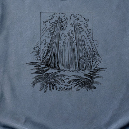 Redwood Line Drawing Cotton T-Shirt