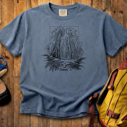 Redwood Line Drawing Cotton T-Shirt