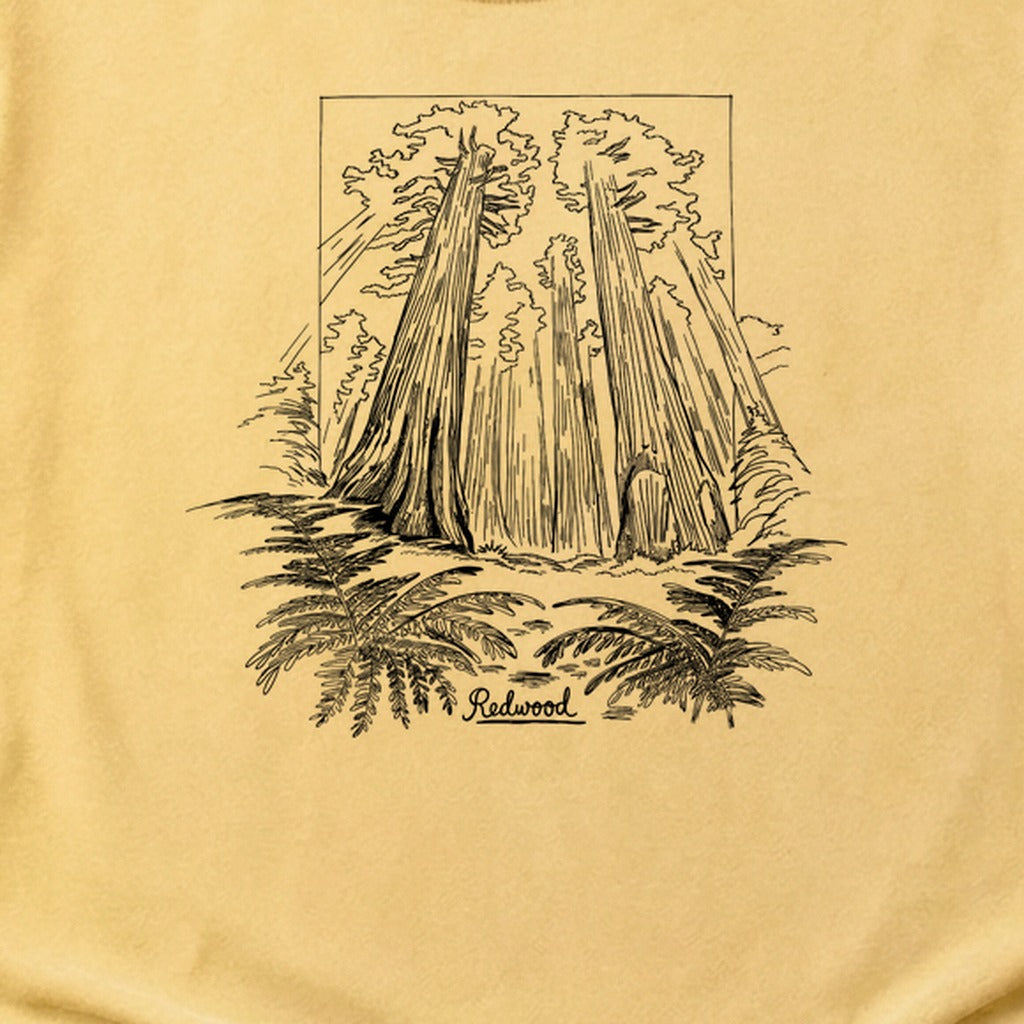 Redwood Line Drawing Cotton T-Shirt