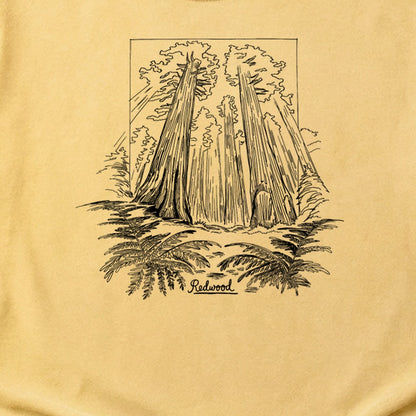 Redwood Line Drawing Cotton T-Shirt