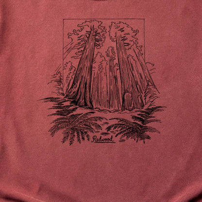 Redwood Line Drawing Cotton T-Shirt