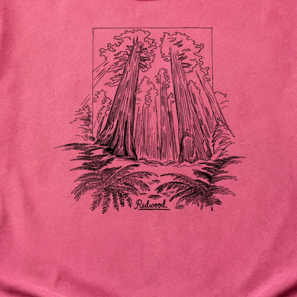 Redwood Line Drawing Cotton T-Shirt