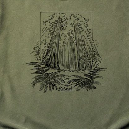 Redwood Line Drawing Cotton T-Shirt