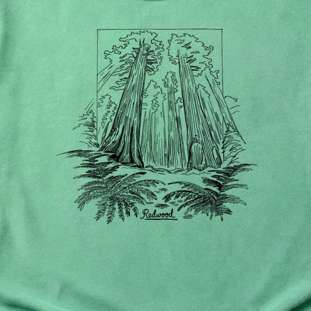 Redwood Line Drawing Cotton T-Shirt