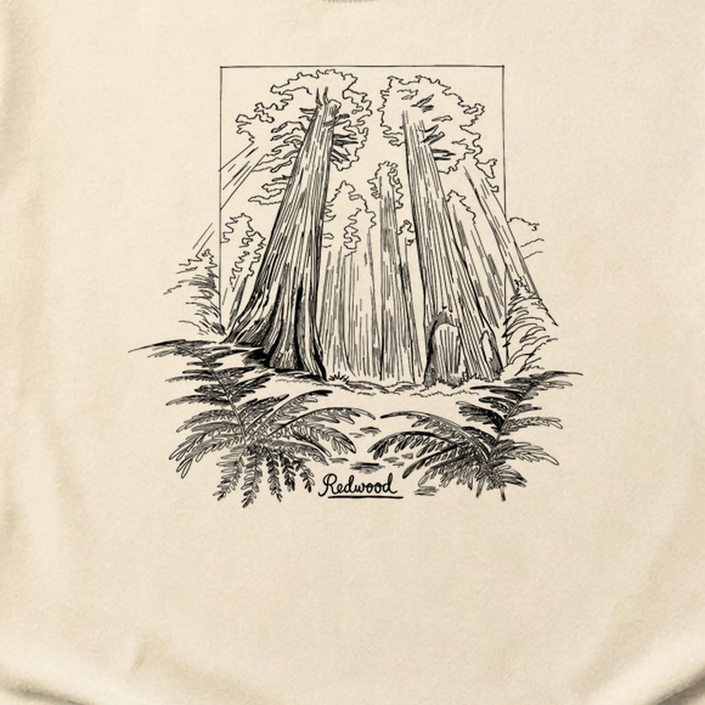Redwood Line Drawing Cotton T-Shirt