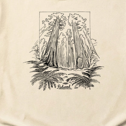 Redwood Line Drawing Cotton T-Shirt