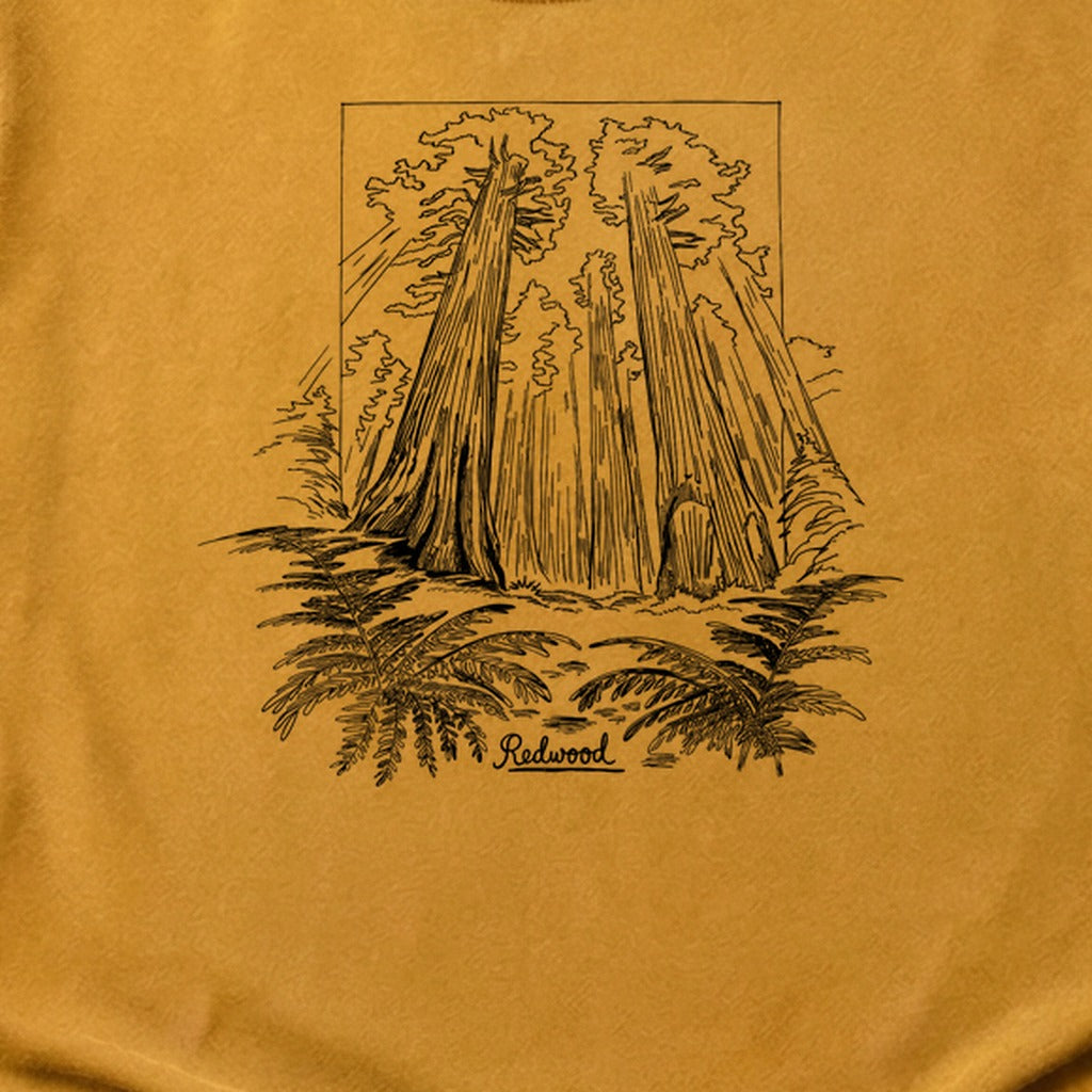 Redwood Line Drawing Cotton T-Shirt