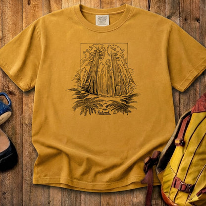 Redwood Line Drawing Cotton T-Shirt
