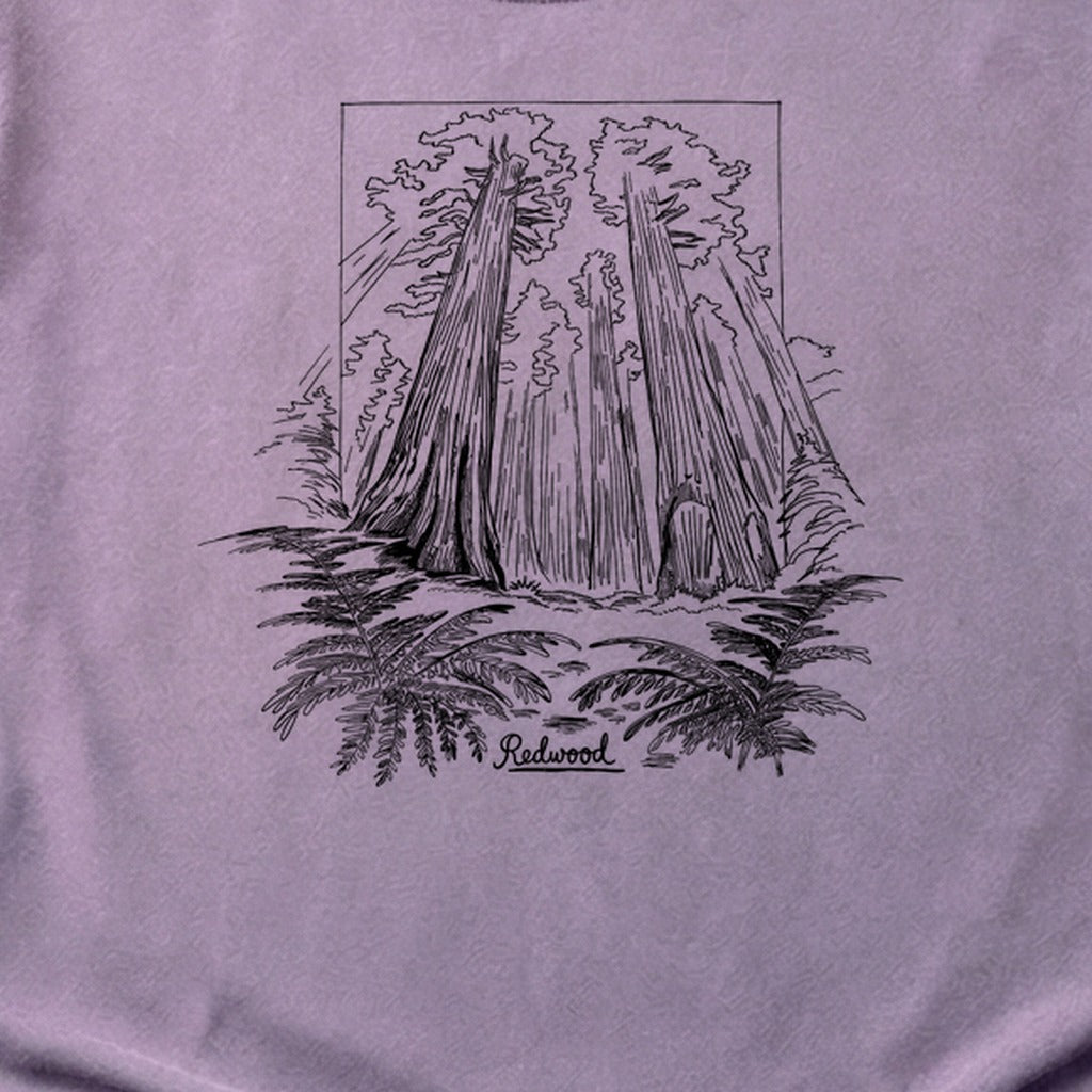Redwood Line Drawing Cotton T-Shirt