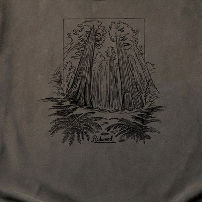 Redwood Line Drawing Cotton T-Shirt