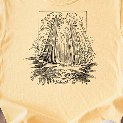 Redwood Line Drawing Kids Cotton T-Shirt
