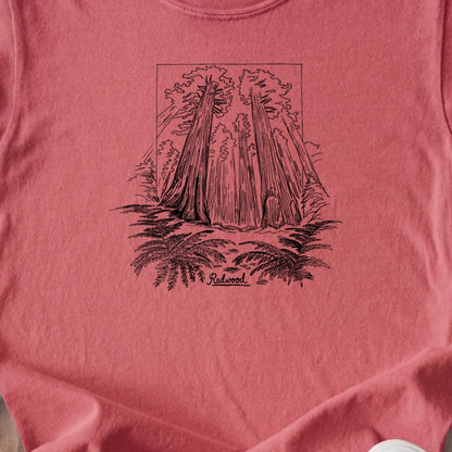 Redwood Line Drawing Kids Cotton T-Shirt