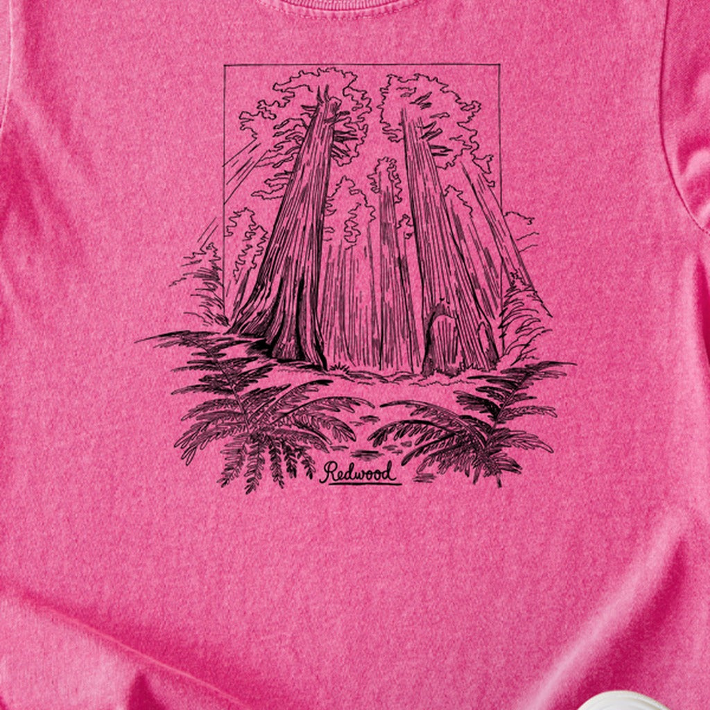 Redwood Line Drawing Kids Cotton T-Shirt