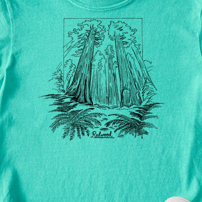 Redwood Line Drawing Kids Cotton T-Shirt