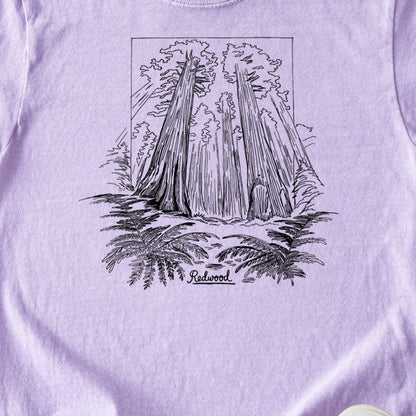 Redwood Line Drawing Kids Cotton T-Shirt