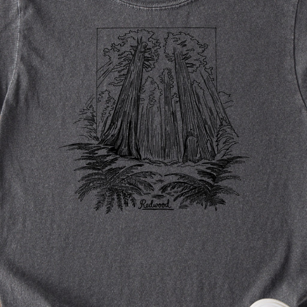 Redwood Line Drawing Kids Cotton T-Shirt