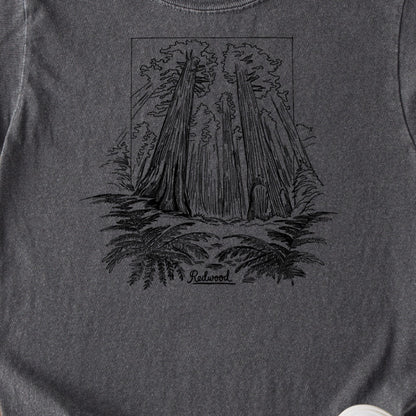 Redwood Line Drawing Kids Cotton T-Shirt