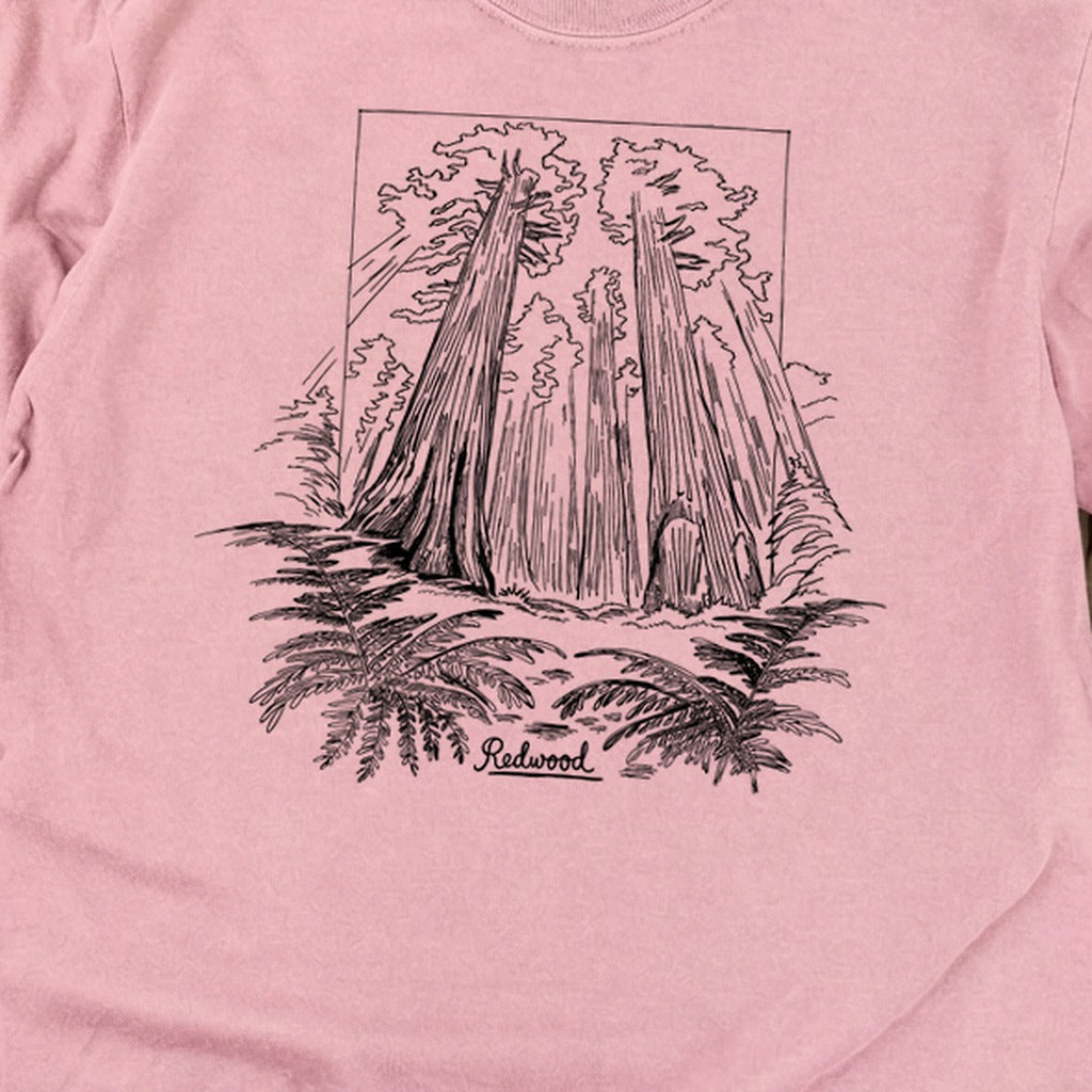 Redwood Line Drawing Cotton Long Sleeve
