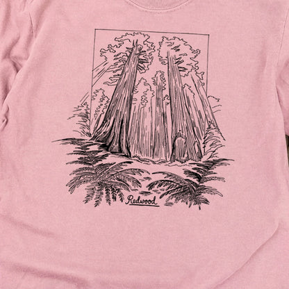 Redwood Line Drawing Cotton Long Sleeve