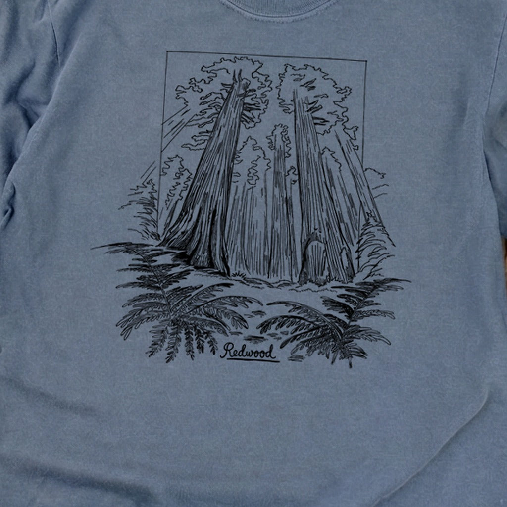 Redwood Line Drawing Cotton Long Sleeve