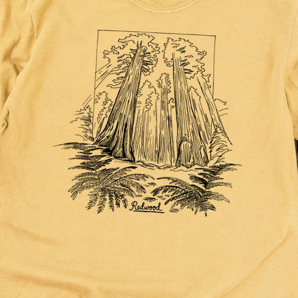 Redwood Line Drawing Cotton Long Sleeve