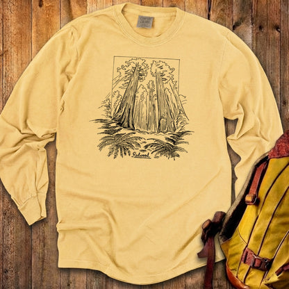 Redwood Line Drawing Cotton Long Sleeve