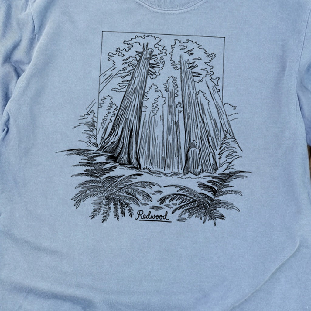 Redwood Line Drawing Cotton Long Sleeve