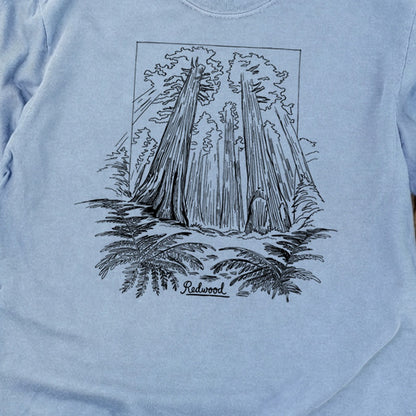 Redwood Line Drawing Cotton Long Sleeve