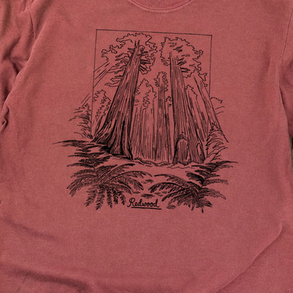 Redwood Line Drawing Cotton Long Sleeve