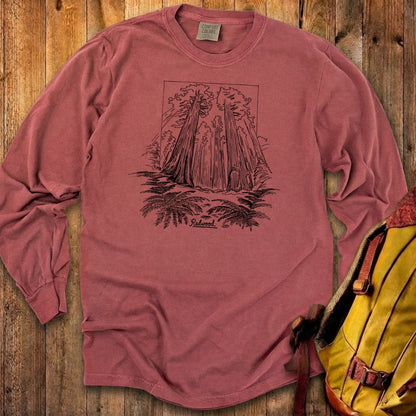Redwood Line Drawing Cotton Long Sleeve