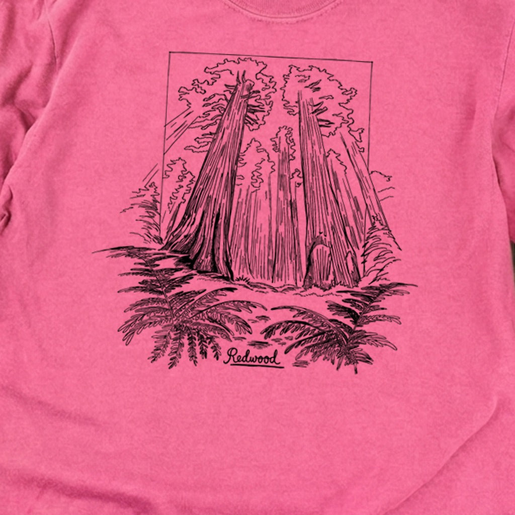 Redwood Line Drawing Cotton Long Sleeve