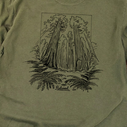 Redwood Line Drawing Cotton Long Sleeve