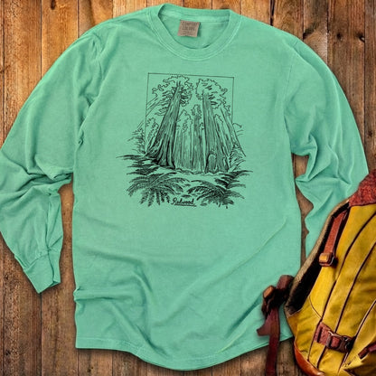 Redwood Line Drawing Cotton Long Sleeve