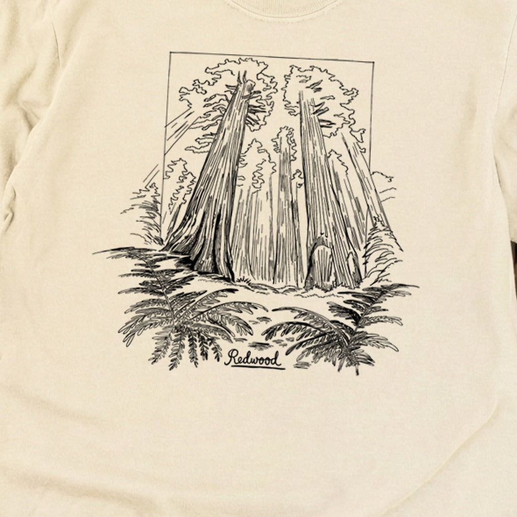 Redwood Line Drawing Cotton Long Sleeve