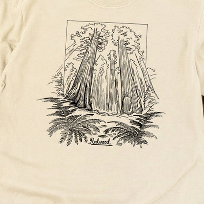 Redwood Line Drawing Cotton Long Sleeve